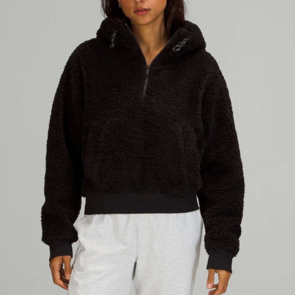 Lululemon Textured Fleece 1/2 Zip - Black - 6